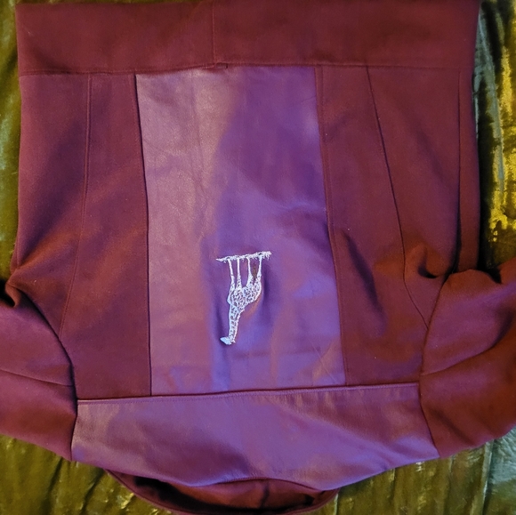 Maroon leather and suede jacket - Picture 5 of 8